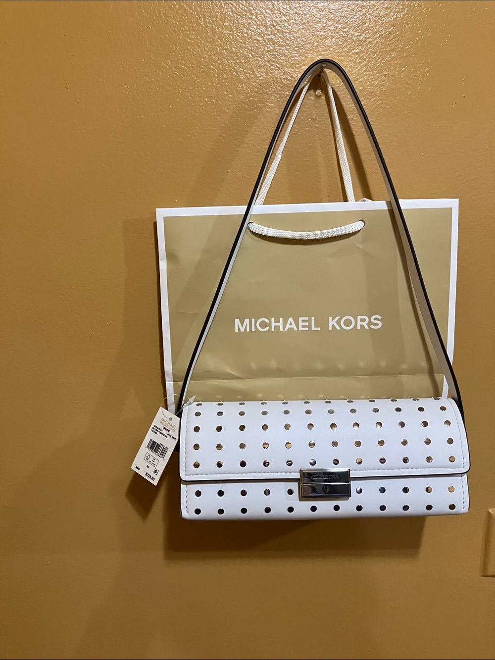 Michael Kors Ludlow SM Conv.Pochette 
Optic white leather